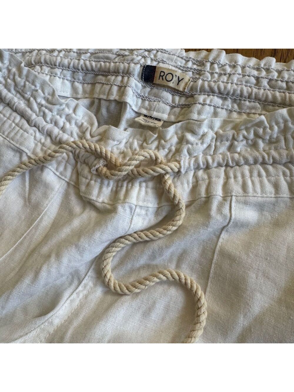 Roxy Linen Blend Drawstring Pants- XS - Picture 2 of 8